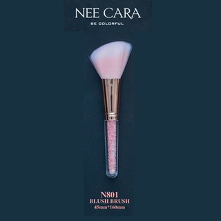 (N801) NEE CARA แปรงปัดบลัชออน แบบหัวตัด หัวพุ่ม ขนฟู นุ่มมากไม่บาดผิว Blush Brush *ของแท้*