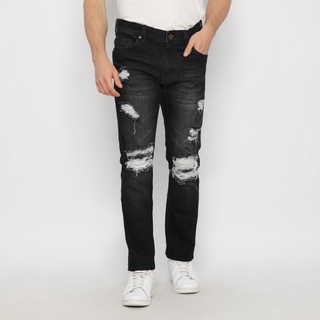 Trondheim Celana Jeans Pria Sobek Luiz Whisker Black
