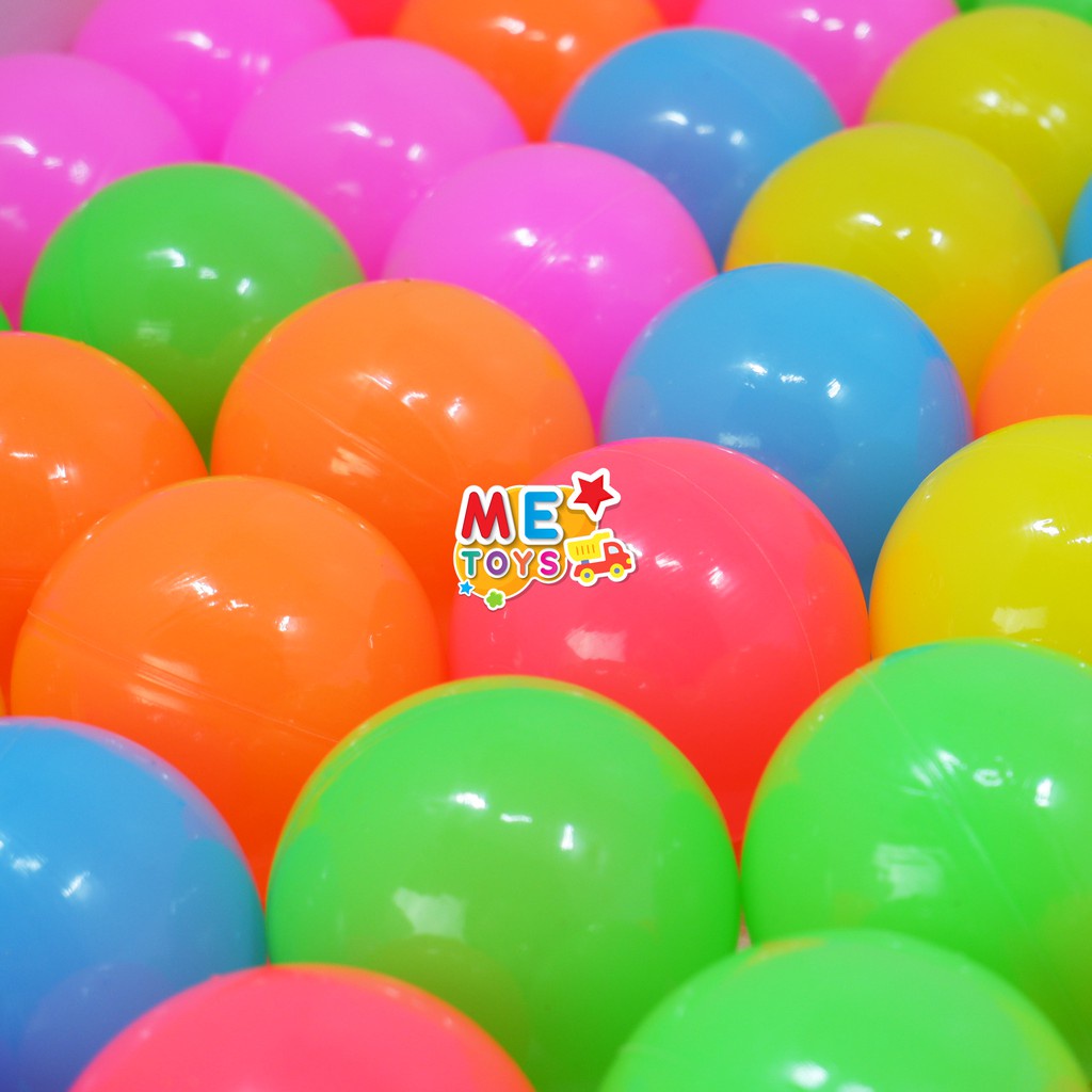 🔴METOYS บอลสี 7-8cm เนื้อนิ่มมีตาข่าย บอลพลาสติก บอลเด็ก ลูกบอล บอลหลากสี มีของเล่น 1813/1814
