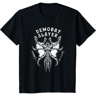 เสื้อยืดคอกลม ผ้าฝ้าย ระบายอากาศ พิมพ์ลาย Stranger Things 4 Demobat Slayer V1 คุณภาพสูง