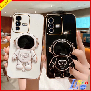 เคส Vivo v23 5G V21 Y30 5G v20 SE T1 5G v23e v20 เคสโทรศัพท์มือถือ ลายนักบินอวกาศ พร้อมขาตั้ง สําหรับ YHY