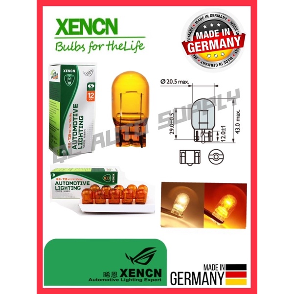 T20 PY21W 12V XENCN โคมไฟหลอดไฟ 12V WY21W AMBER สําหรับการใช้งานบน : UNIVERSAL VEHICLE