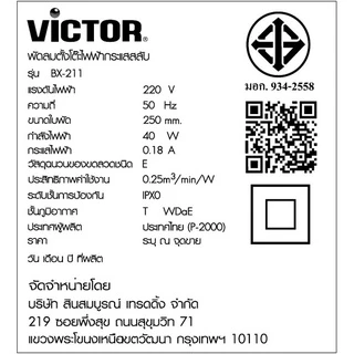 สีใหม่! Victor พัดลมแฟนซี 10 นิ้ว รุ่น BX-211 หน้ากากถอดล้างได้ ปรับก้ม-เงยได้ พัดลม พัดลมตั้งโต๊ะ Electric Fan วิคเตอร์