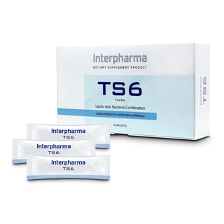 Interpharma TS6 Probiotic ทีเอสหก โปรไบโอติก สร้างสมดุล ระบบทางเดินอาหาร ลำไส้แปรปรวน 1 กล่อง บรรจุ 45 ซอง 01240