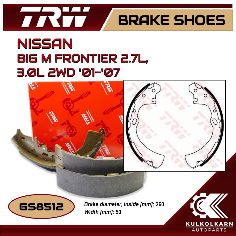 ก้ามเบรคหลัง TRW สำหรับ BIG M FRONTIER 2.7L, 3.0L 2WD '01-'07 (GS8512)