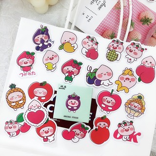 [44ชิ้น] สติ๊กเกอร์กล่องตัวการ์ตูนพีช! Costume Peach