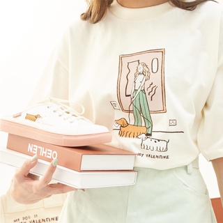 Love me love my Dog เสื้อยืดคอกลม