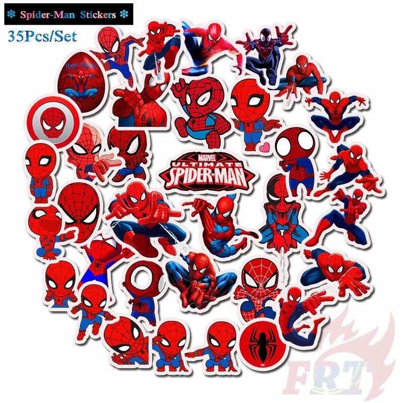 ❉ S.pider-Man Series 02 - M-Cartoon Superhero สติ๊กเกอร์ ❉ 35Pcs/Set DIY Fashion Luggage Laptop Skateboard Doodle Decals สติ๊กเกอร์