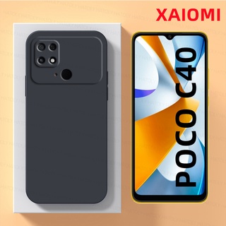 เคสโทรศัพท์มือถือ ยางซิลิโคนนิ่ม TPU ทรงสี่เหลี่ยม สําหรับ XiaoMi Poco C40 Mi PocoC40