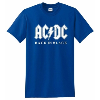 เสื้อยืดราคาถูกสุดๆเสื้อยืดผ้าฝ้าย 100% พิมพ์ลายวงร็อคฮาร์ดแบนด์ Ac/Dc back in black สไตล์คลาสสิก สําหรับผู้ชายขนาดเต็มS