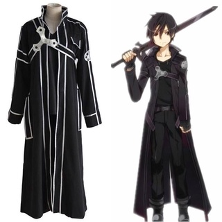 เครื่องแต่งกายคอสเพลย์ Sword Art Online SAO Kirito Kirigaya Kazuto สําหรับปาร์ตี้ฮาโลวีน