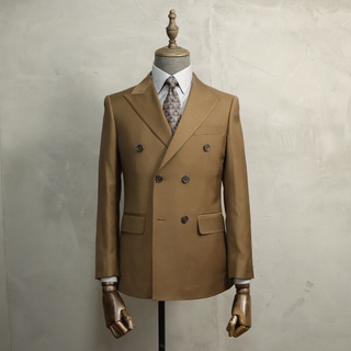 KINGMAN British Style Brown Double Breasted Business Suit สั่งตัดสูท สูทสั่งตัด ตัดสูท งานคุณภาพ สูทชาย สูทหญิง สูท