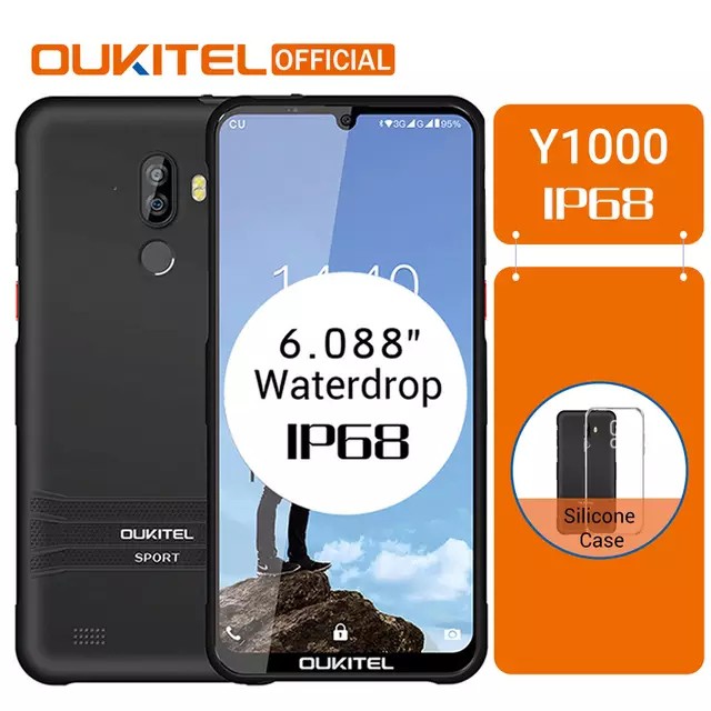 OUKITEL Y1000  4G กันน้ำ สมาร์ทโฟน จอ 6.08นิ้ว 2GB แรม 32GB รอม แบตอึด3600mAh แอมป์ Android 9.0 19.5:9 MT6580P