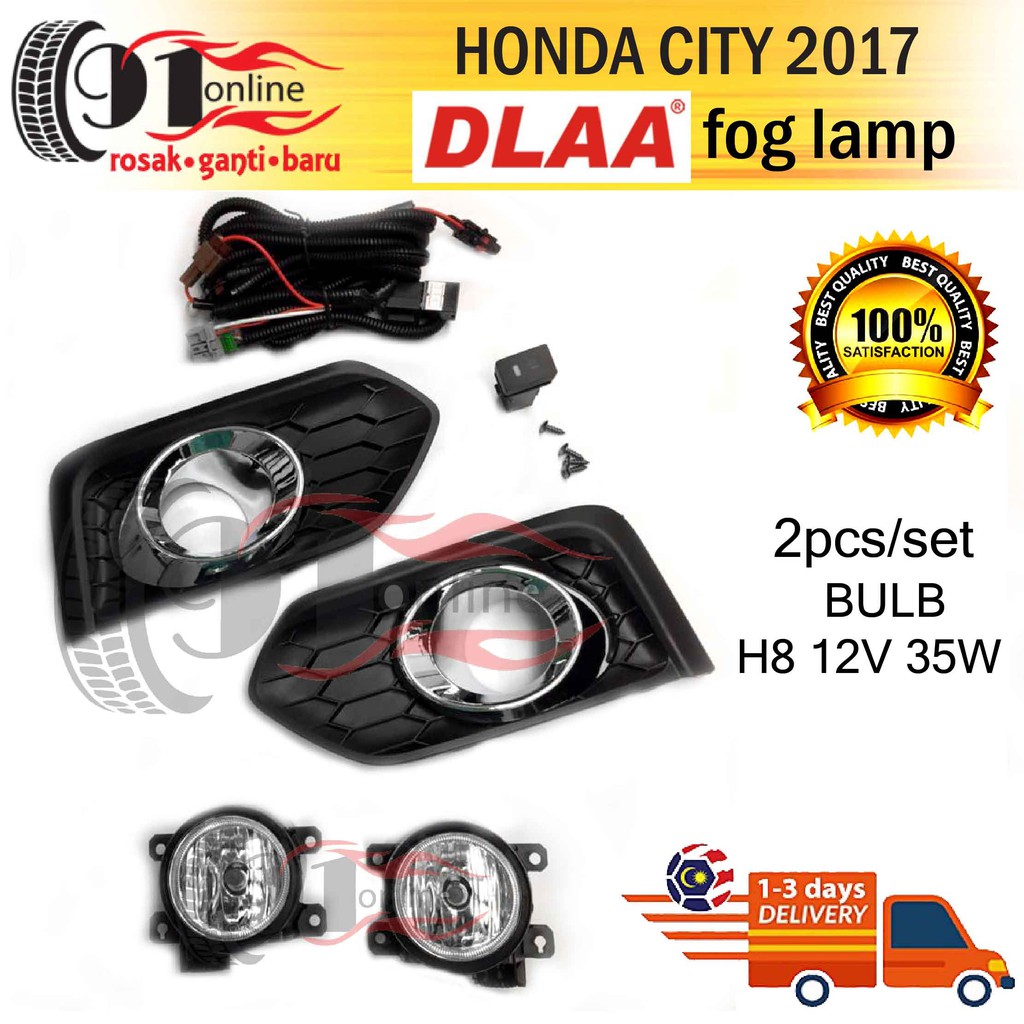 Honda City 2017 DLAA ไฟตัดหมอก + ฝาครอบไฟตัดหมอก (ฝาครอบสีดํา) ไฟตัดหมอก DLAA