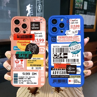 เคสโทรศัพท์มือถือ ขอบสี่เหลี่ยม ลายฉลากบาร์โค้ดตลก สําหรับ Samsung Galaxy S22 Plus Note 20 Ultra S21 FE S20