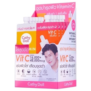 Cathy Doll ไวท์ทามินซีเดย์ครีมแอนด์ไวท์ทามินซีสปอทเซรั่ม 6ml+6ml (ยกกล่อง 6 ชิ้น)