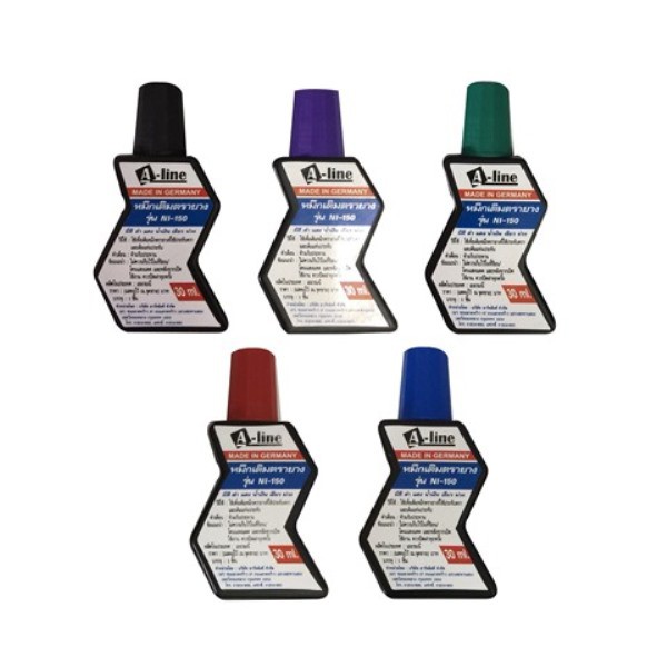 A-Line หมึกเติมตรายาง ชุด 2 ชิ้น (สีน้ำเงิน) หมึกในตัว เอ-ไลน์ 30 มล. สีเข้ม คมชัด - รูปที่ 3