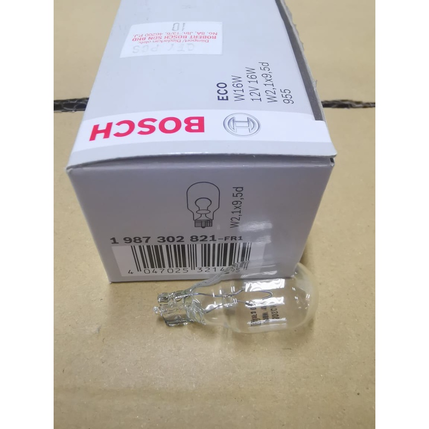 BOSCH BULB ECO T15 W16W 12V 16W 1987302821