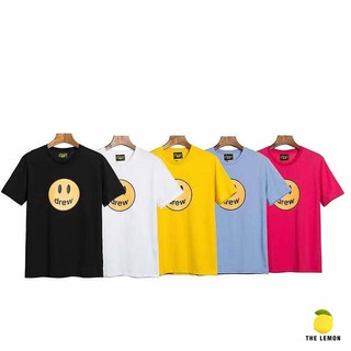 bh 【The Lemon】เสื้อยืด Drew House รูปแบบรอยยิ้มดั้งเดิม ผ้าที่สะดวกสบายฝีมือชั้นหนึ่ง