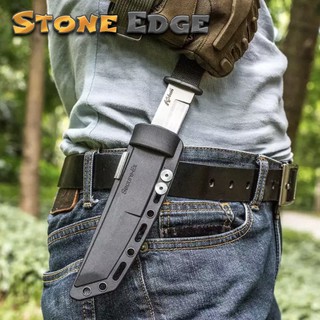 Stone Edge มีดพก มีดเดินป่า Aus 8 คมกริบ พร้อมซอง Kydex