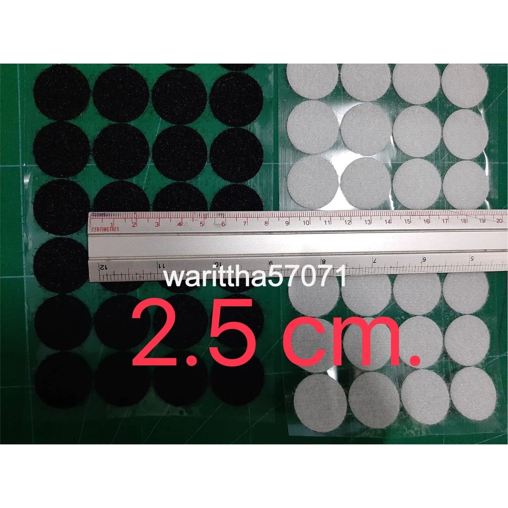 ตีนตุ๊กแก วงกลม มีกาวในตัว 1cm. /1.5cm. / 2cm. /2.5cm. สีขาว/ดำ
