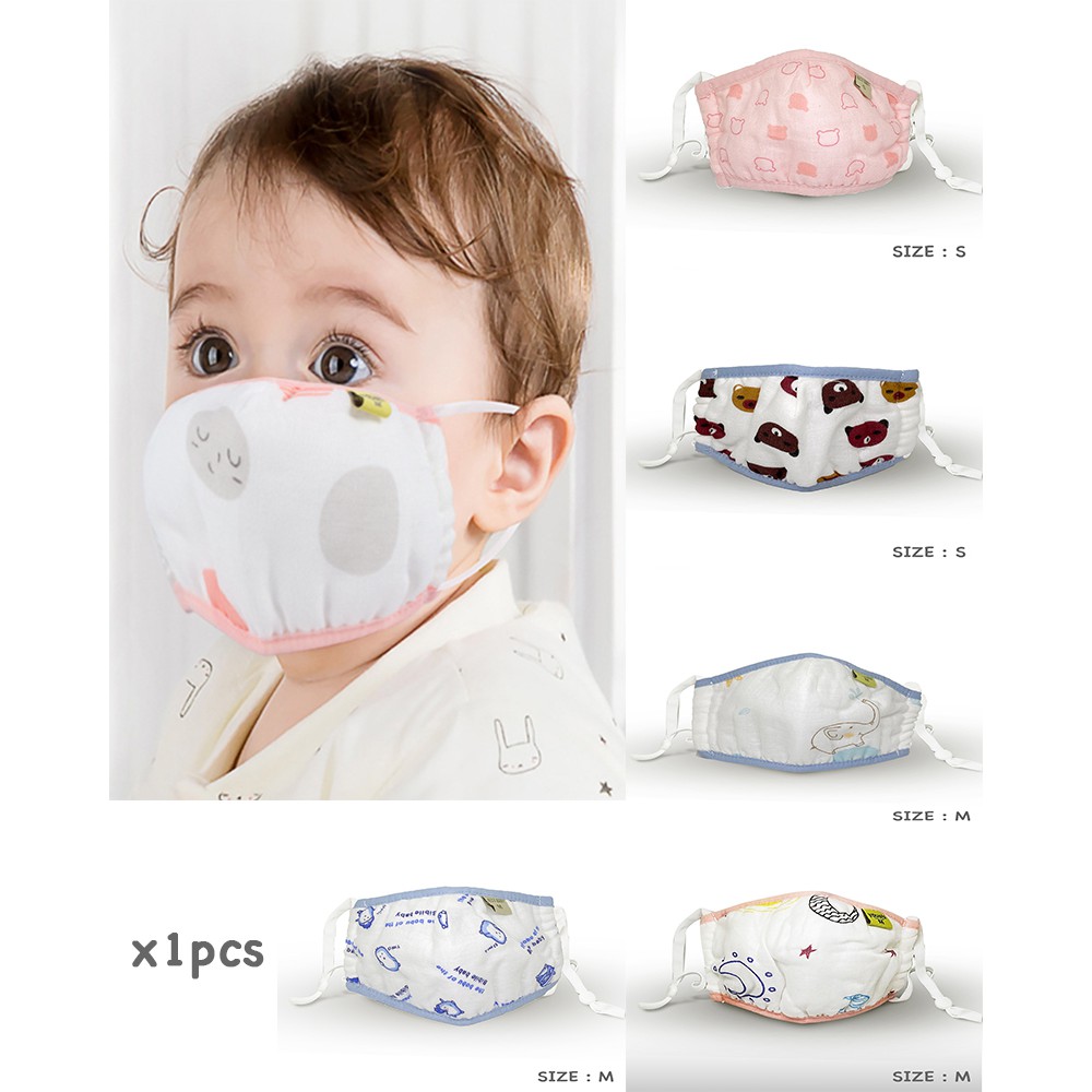 หน้ากากผ้ากันฝุ่น (1ชิ้น/แพค) ผ้าปิดจมูก ป้องกันฝุ่น ป้องกันเชื้อโรค ผลิตจากผ้าคอตตอน (สำหรับเด็ก)