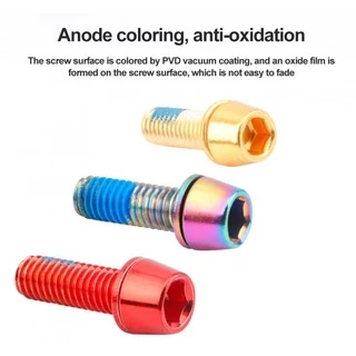 สกรูเกลียว M6*18 สีรุ้ง หลากสี สําหรับดิสก์เบรกจักรยานเสือภูเขา 6 ชิ้น