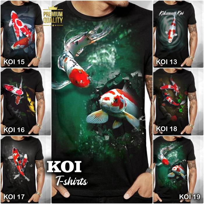 KOI FISH เสื้อยืด KOI ภาพเสื้อยืด Cool Premium Distro อินโดนีเซีย Koi คนรักเสื้อผ้า