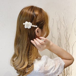 Wind small fresh flower hairpin pearl crystal natural wind duckbill clip temperament personality hair accessories female