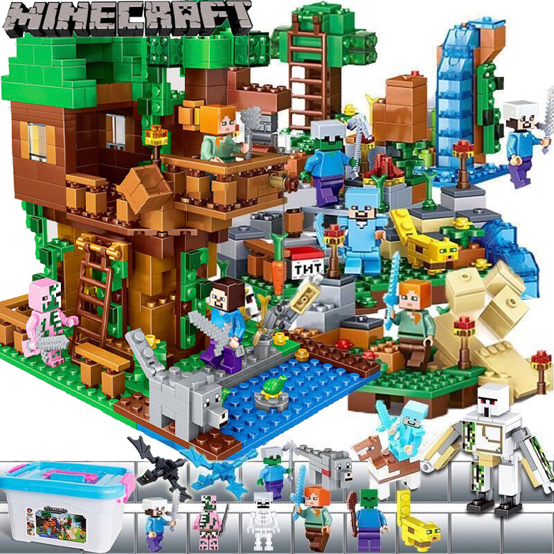 New Minecraft Series Tree House Village Compatible Lego For Kids Puzzle Blocks Gift 450pcs 7bnx Shopee Thailand