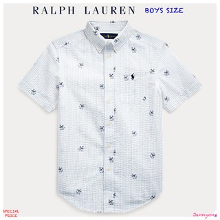 RALPH LAUREN ANCHOR-PRINT SEERSUCKER SHIRT ( เด็กโตผู้ชายอเมริกาอายุ 8-20 ปี )