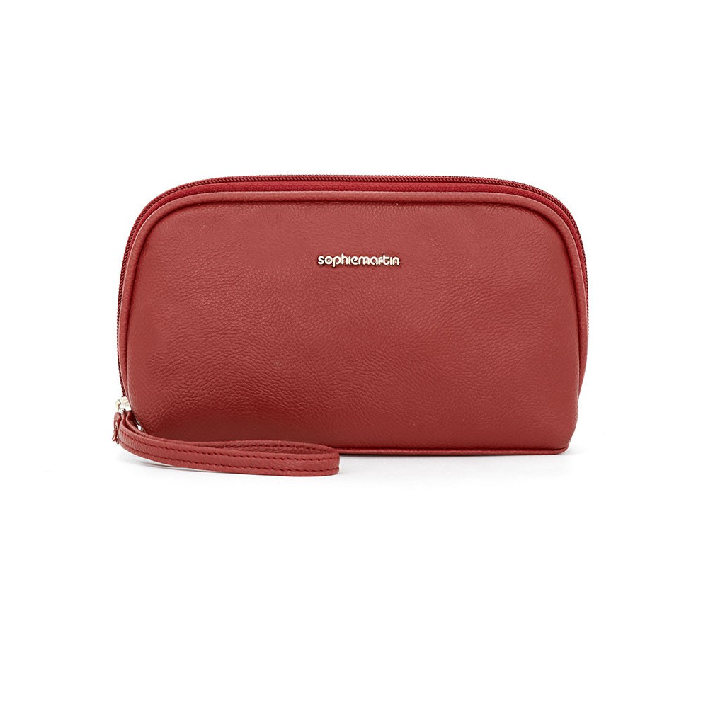 กระเป๋าสตางค์หนัง นําเข้าจากเกาหลี สีแดง สําหรับผู้หญิง W1894M2