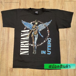 NIRVANA IN UTERO เสื้อวง เสื้อทัวร์ ลายเนอร์วานา เสื้อวงร็อค