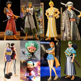 ฟิกเกอร์โมเดล PVC รูปการ์ตูนอะนิเมะ Wano Ver. One Piece Kimono Ninja One Piece Luffy Zoro Nami Chopper Robin Kikunojo Wano Country Wanokuni