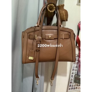 Micheal kors Pebbled Leather karson Large satchal bagกระเป๋าแบรนด์เนมแท้มือสองสภาพดีมีสายยาวงานหายาก