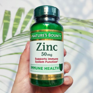 สารสกัดสังกะสีจากธรรมชาติ ซิงค์ Zinc 50 mg 100 Caplets (Natures Bounty®)