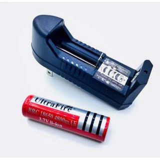 Di Shop Ultrafire ถ่านชาร์ต รุ่น UltraFire 18650 ถ่าน 3.7V 9900 mAh (สีแดง) 1ก้อน ฟรี ที่ชาร์จถ่าน แบบ1ก้อน