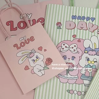 ถุงกระดาษน่ารัก ถุงกระดาษหูหิ้ว พร้อมส่ง