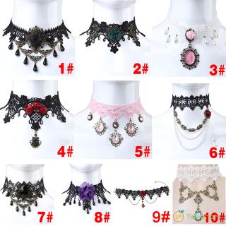 ♡♥♡ Necklace Choker Lady Retro Lolita Gothic Lace Tassel False Collar Necklace 10 Styles