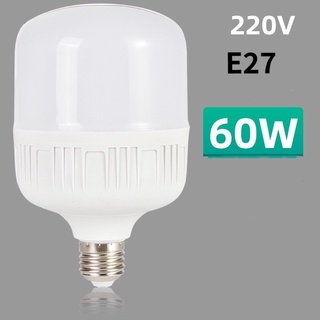 60W หลอดไฟ ไฟLED ทรงกระบอก สีขาว ขั้ว E27 หลอด LED หลอดไฟ LED หลอดไฟLED60W ขั้ว E27 หลอด LED Bulbซุปเปอร์สว่าง