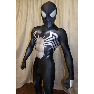 ชุดบอดี้สูทคอสเพลย์ Venom Symbiote 2 SuperHero Zentai สีดํา สําหรับผู้ใหญ่ เด็ก ผู้ชาย ปาร์ตี้ฮาโลวีน