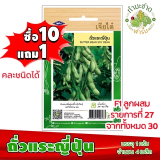 (ซื้อ10แถม1) เมล็ดพันธุ์ ถั่วแระญี่ปุ่น Butter bean soy bean ประมาณ 15เมล็ด เจียไต๋ เมล็ดพันธุ์พืช เมล็ดพันธุ์ผัก