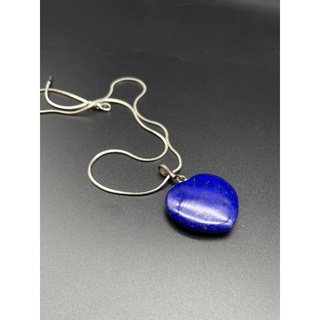 100% Natural Lapis Lazuli Heart Pendant /  Beautiful Heart / Afghani Lapis Necklace Jewelry With Silver Chain 18inch.