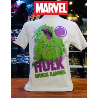 เสื้อยืดMarvel_ลิขสิทธิ์แท้ลายHulkสีขาว(mvx-101)