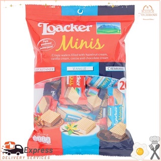 ล็อคเกอร์ มินิส์ เวเฟอร์สอดไส้ครีม รวมรส 20 ชิ้นLoacker Minis Wafers Filled with Cream Assorted Flavors 20 pieces