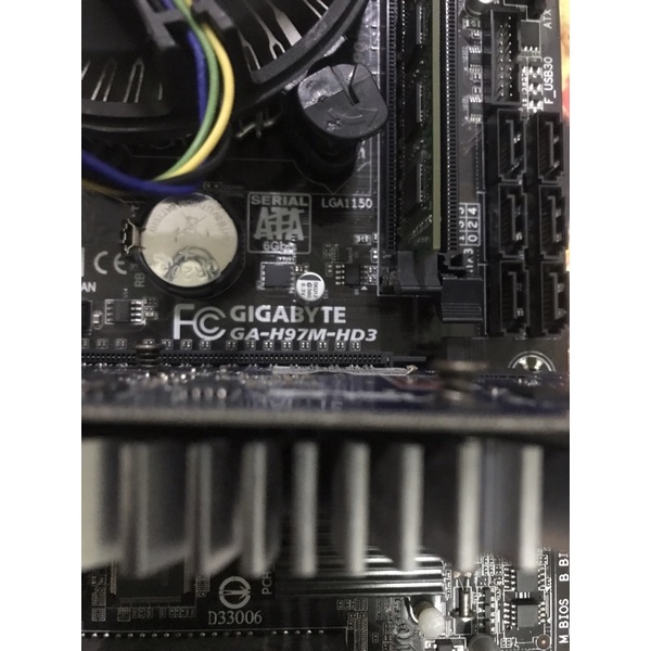 เมนบอร์ด GIGABYTE GA-H97M-HD3 LGA1150 พร้อมฝาหลัง ใช้งานได้ปกติ