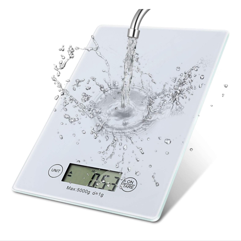 เครื่องชั่งดิจิตอลขนาด1g - 7000g (7kg) เครื่องชั่งสัดส่วนอาหารแบบกันน้ำทำความสะอาดง่ายFood Scale Tempered Glass Waterpro