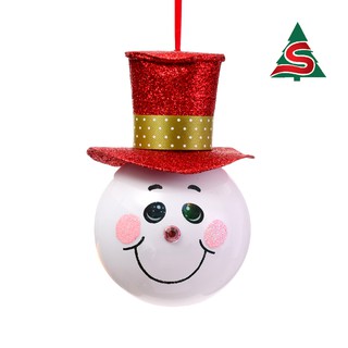 บอลสโนว์แมนขนาด 15 CM 3031-24 (ซองบรรจุ 1 ชิ้น) Snowman Ball Ornament