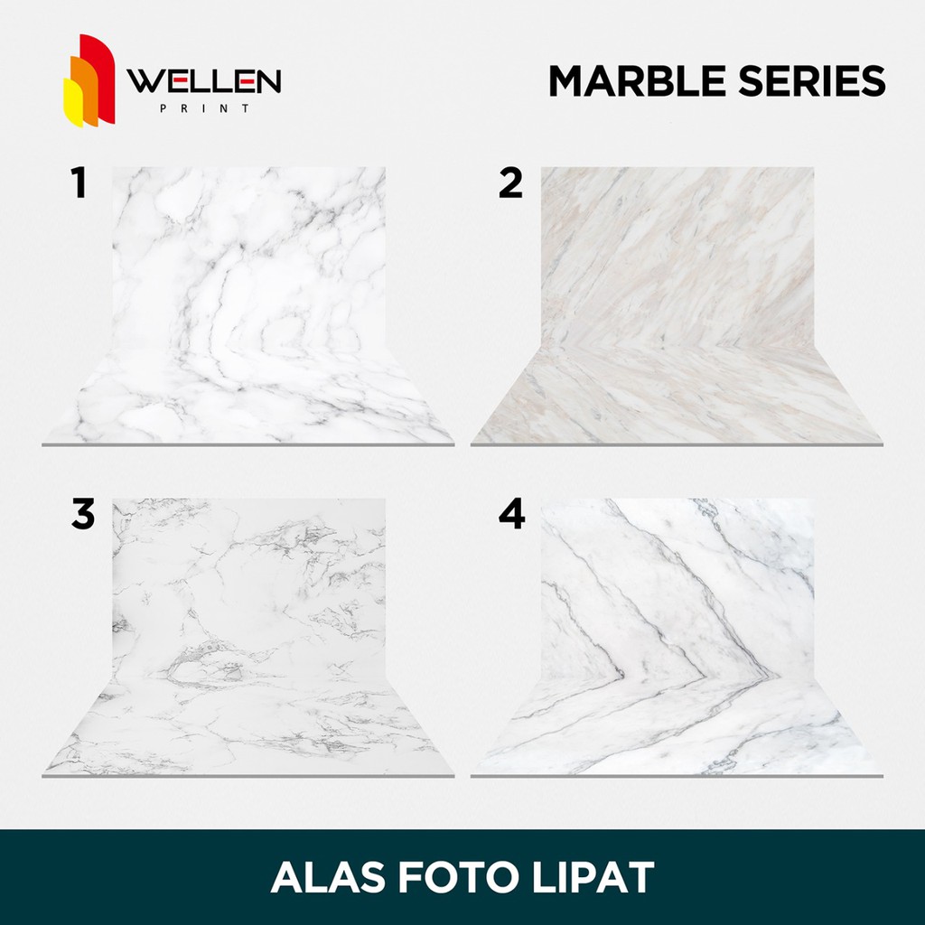 WELLEN PRINT - โฟโต้แพดพับได้ / พื้นหลังรูปภาพ Olshop / Online Shop A3 Size + ลายหินอ่อน