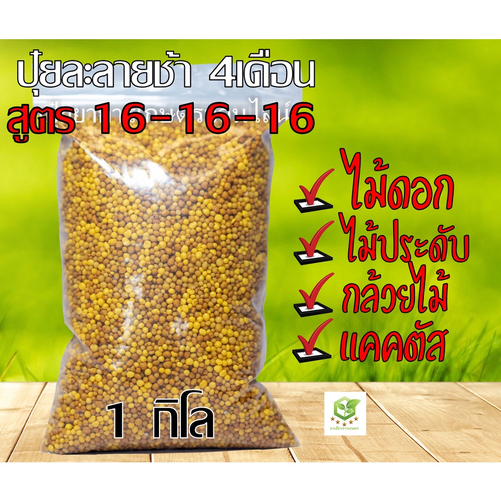 ปุ๋ยละลายช้า 1 กิโล (แบ่งบรรจุ) สูตรเสมอ 16-16-16 4เดือน มัลติเทค ( ปุ๋ยแคคตัส ปุ๋ยออสโมโค้ท Osmocote Multiteck)